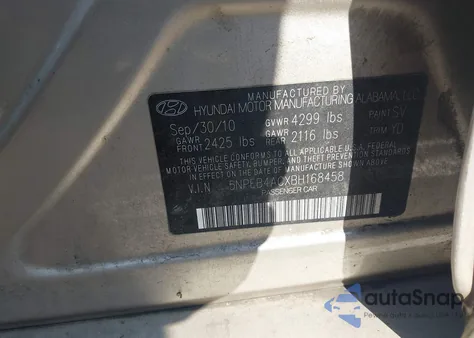 2011 Hyundai Sonata Gls из США, поврежденный, VIN 5NPEB4ACXBH168458